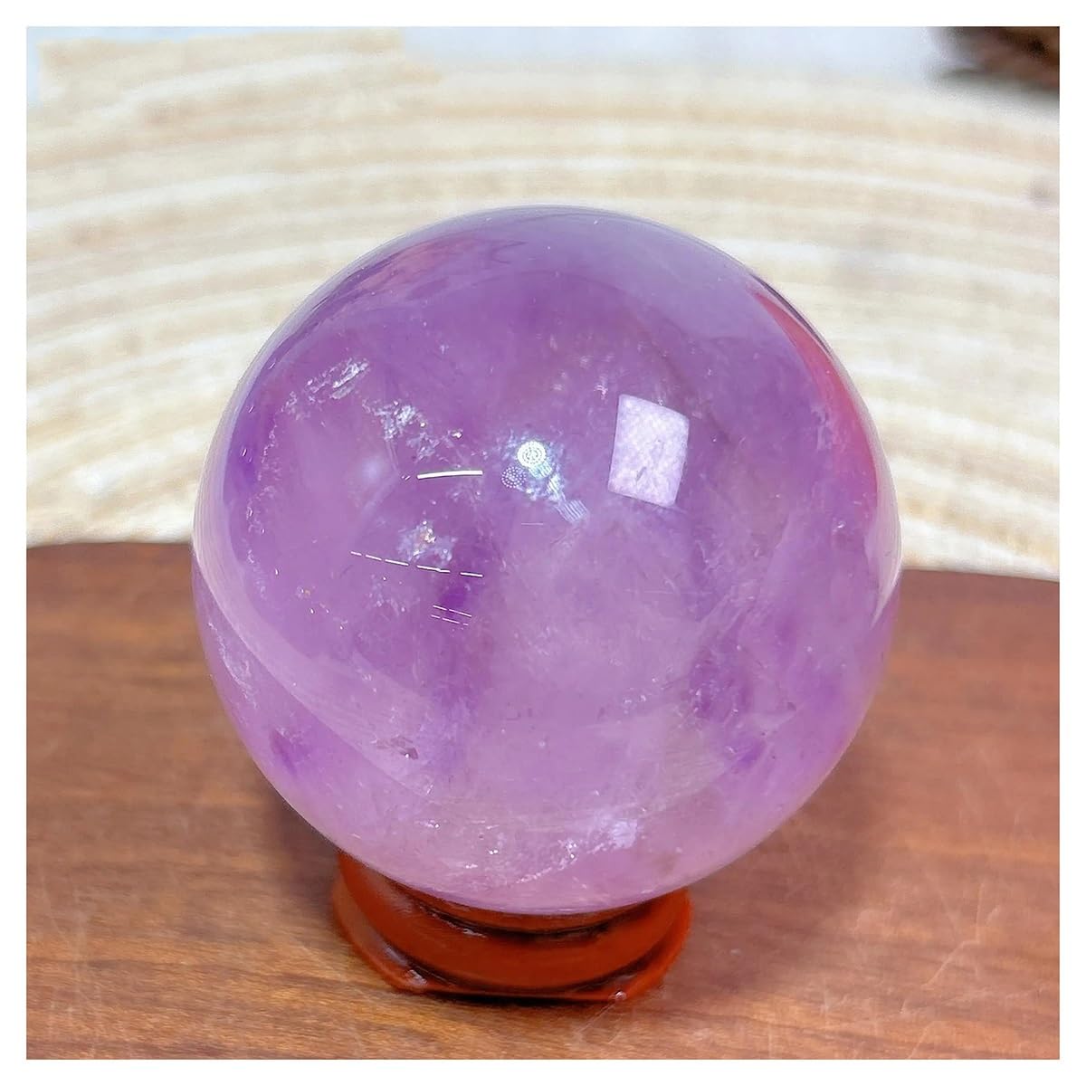 Esfera de Amatista de cristales naturales selectos de 186g con soporte