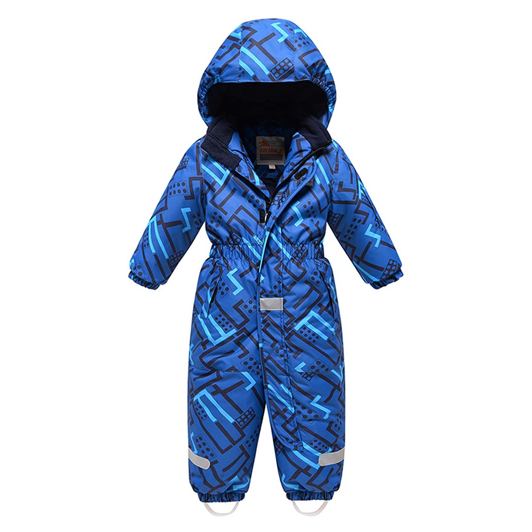 Winter Kids Ski Suit One-Piece Children Cotton Warm Snowboarding Sets Waterproof Windproof Outdoor