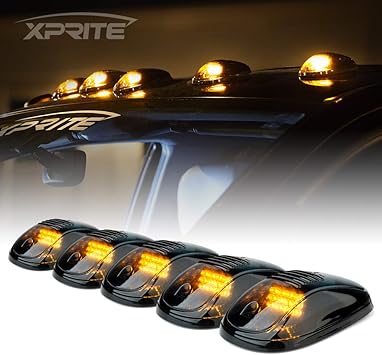 Xprite 5pcs Amber Led Cab Roof Top Marker Lights Running Clearance Lamp For Ford Truck Suv Pickup 4x4 12 Leds W Smoke Lens Top Clearance Marker Assemblies Canada Xprite 5pcs Amber Led Cab Roof Top Marker Lights Running Clearance Lamp For Ford Truck Suv Pickup 4x4 12 Leds W Smoke Lens Top Clearance Marker Assemblies Canada