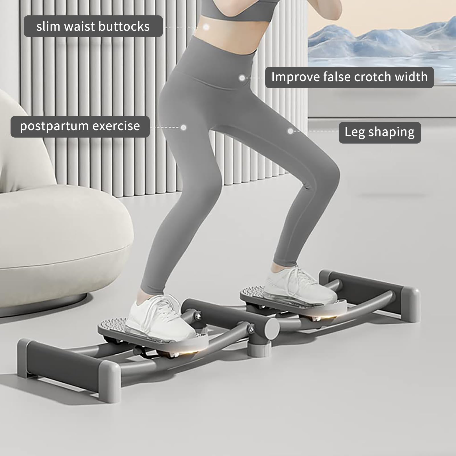 Składane Urządzenie Do ćwiczeń Podłogowych Miednicy, Sprzęt Fitness Do Treningu Pełnego Ciała, Trener Maszyn Narciarski(Size:Model COUTHING,Color:różowy)