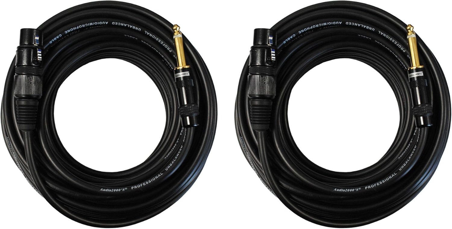 Audio2000's 1/4 cala TS na XLR żeński kabel (127 m 2 szt.)