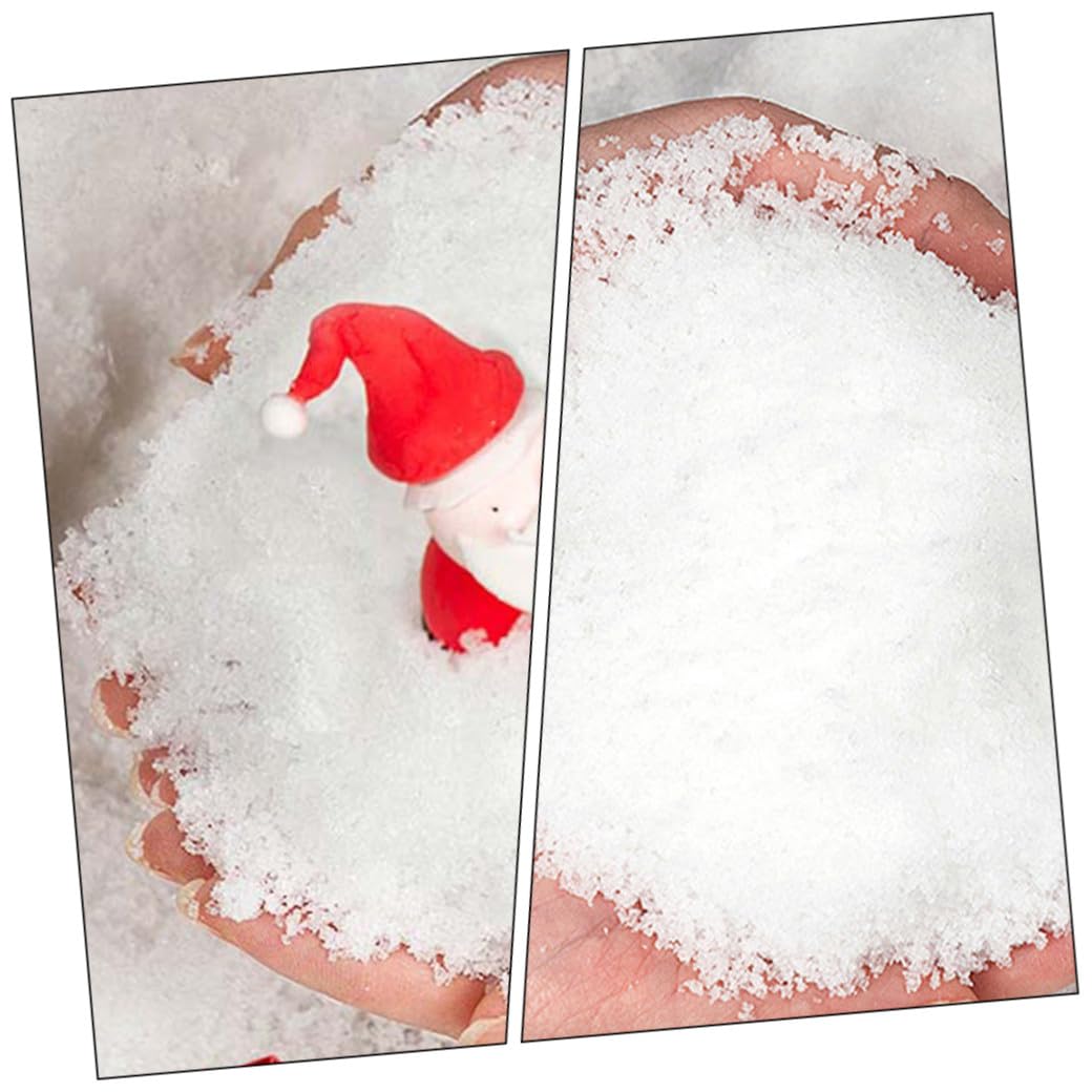 2 Packungen künstliches Schneepulver gefälschte Schneebälle Weihnachtsbaum Schneespielzeug weihnachtsdeko kunstschnee weihnachtliche Bodendekoration dekorativer Baumwollschnee Weiß