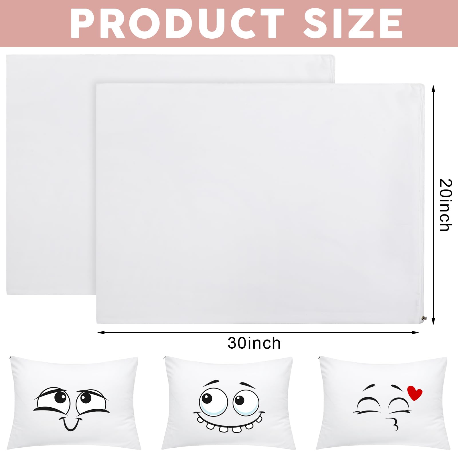Shimeyao 48 fundas de almohada con cremallera, fundas de almohada estándar a granel, suaves, transpirables, de satén de algodón, protección contra el polvo, fundas de almohada blancas para el hogar,