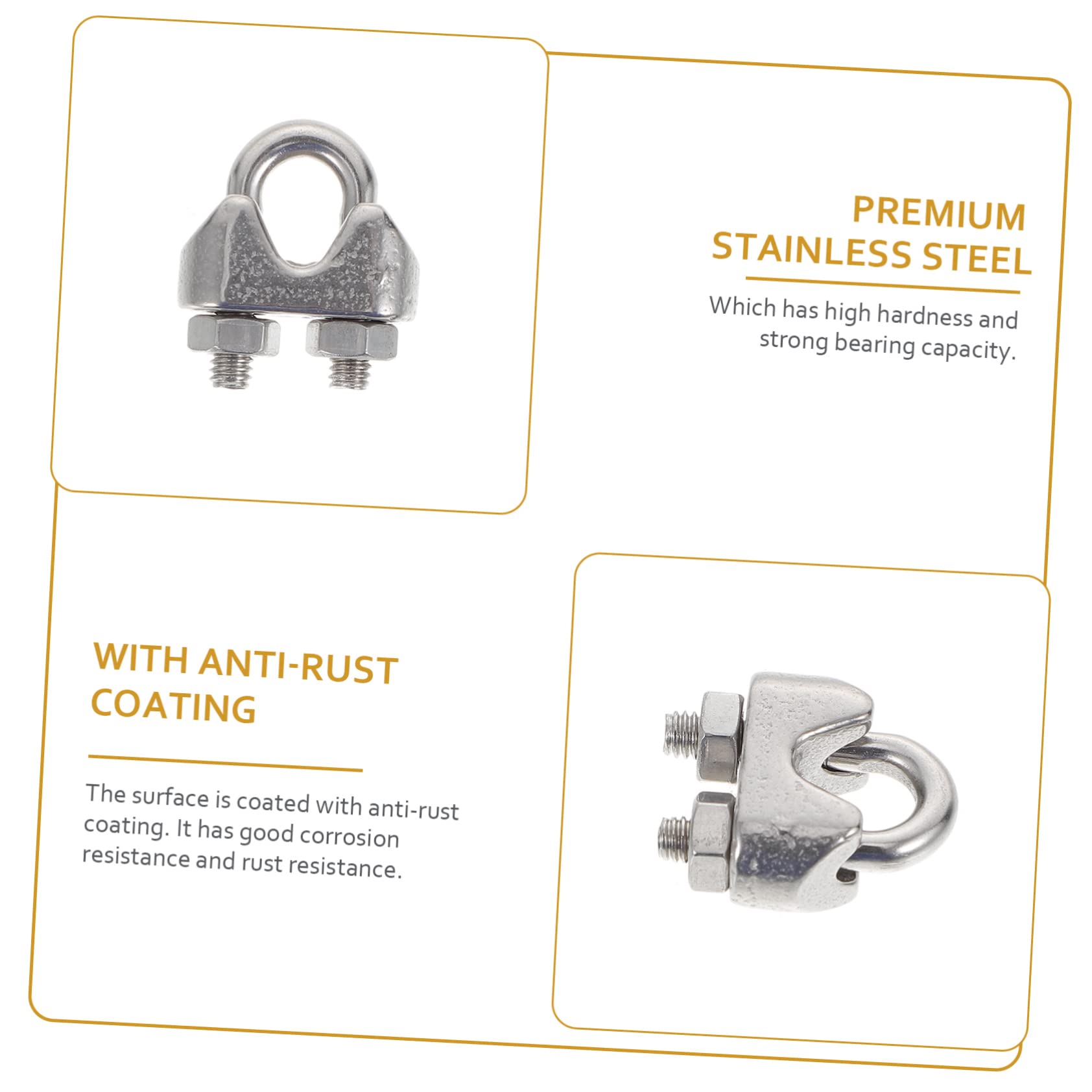 Unomor Long Lasting Wire Rope Cable Clip Clamps Pcs Stainless Steel u Bolt Saddle Fastener Wire Rope Clamps