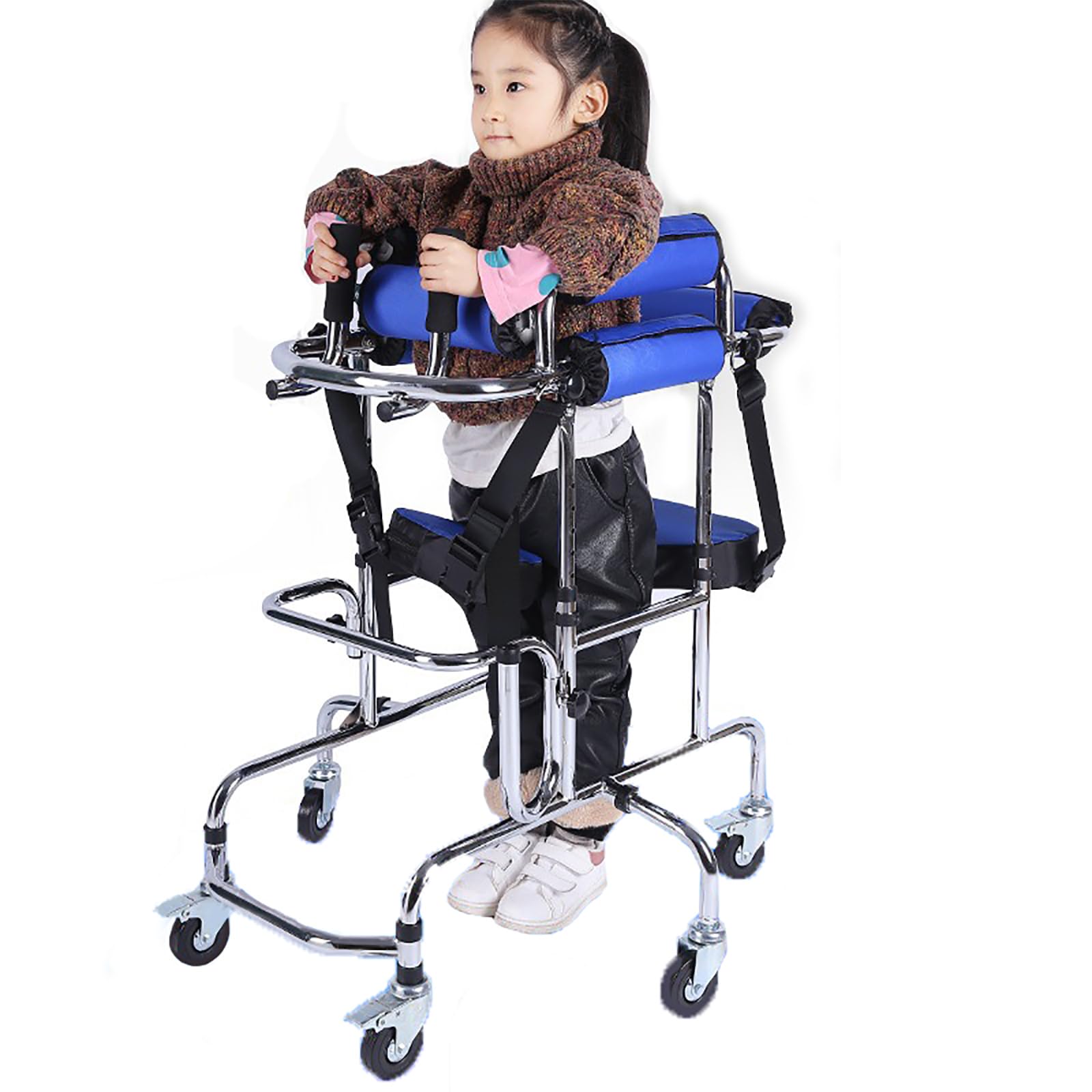 Andador para niños de 90 a 120 cm con soporte para miembros inferiores