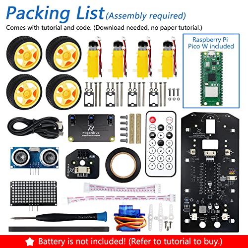 Freenove 4WD Car Kit for Raspberry Pi Pico W (Included) (Compatible with Arduino IDE), Dot Matrix Expressions - Image 2