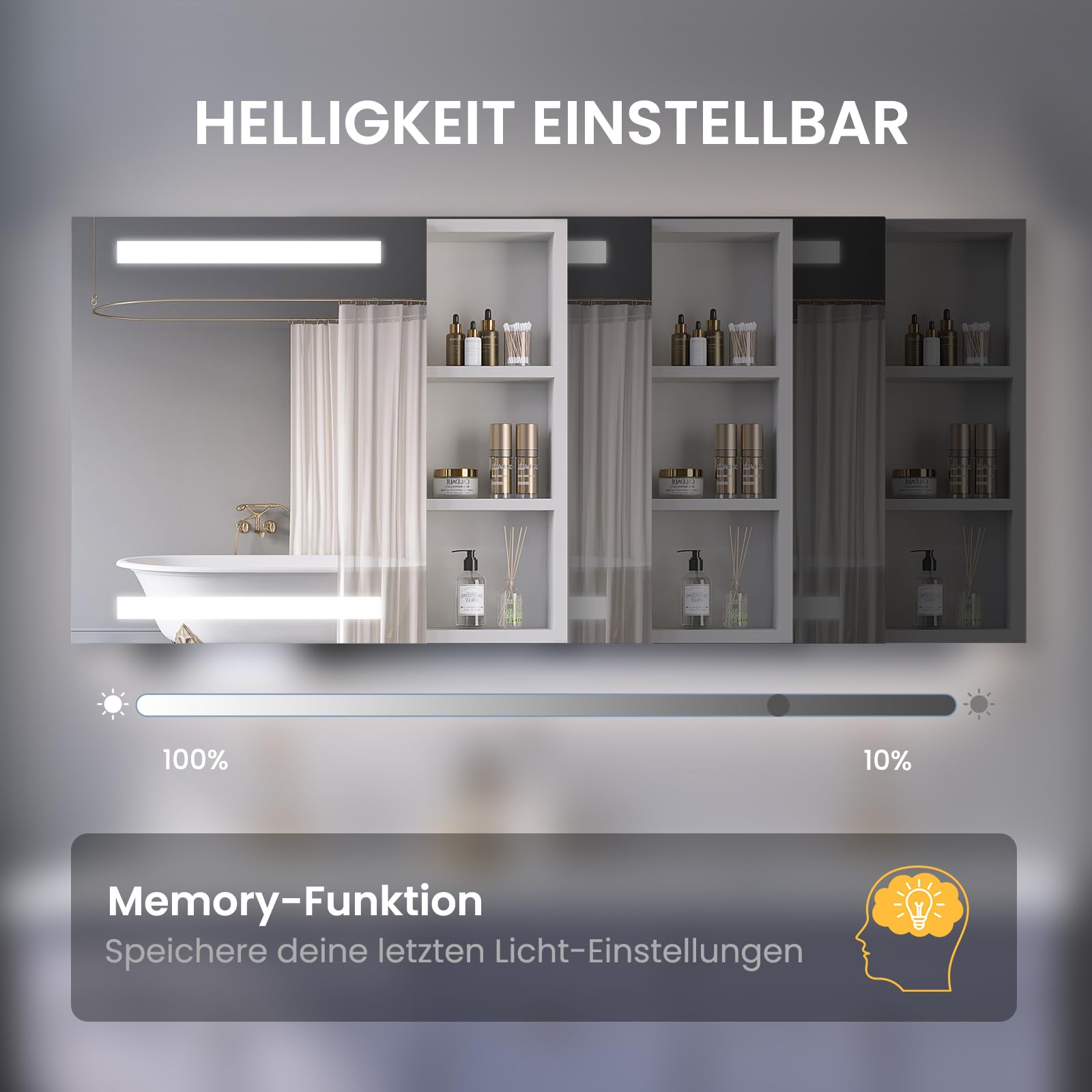 AQUABATOS Spiegelschrank Bad mit Beleuchtung und Steckdose 70 cm breit 60 cm höhe Aluminium Schrank Badspiegel Links offenen Fächern rechts LED Badschrank Infrarot Sensor Antibeschlag dimmbar