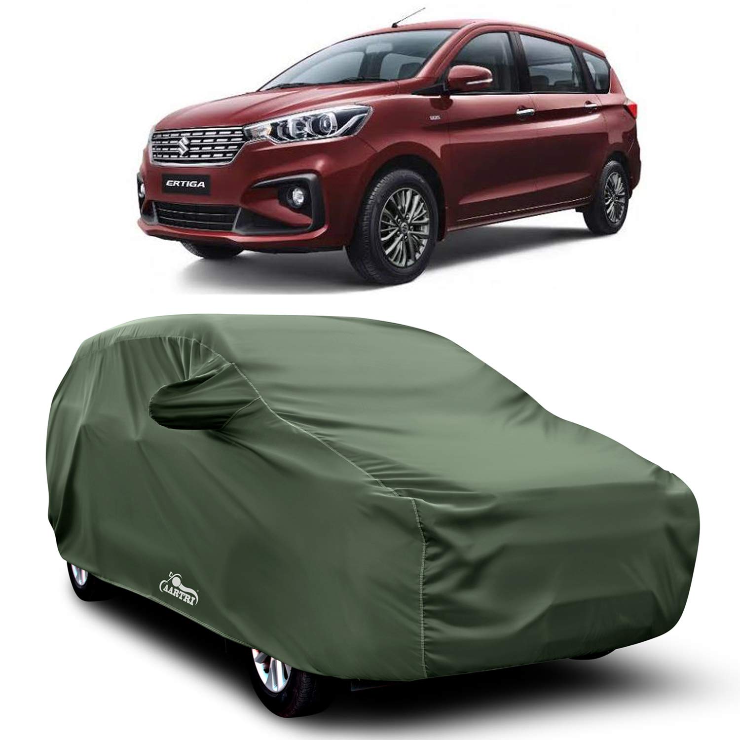 XGuard® 100% Waterproof - New Maruti Suzuki Ertiga ZDI 2019 Car Cover - UV Rays Reflective - Scratch Resistant - Heavy Durable Fabric - Car Body Cover (Dark Green with Mirror Pockets)