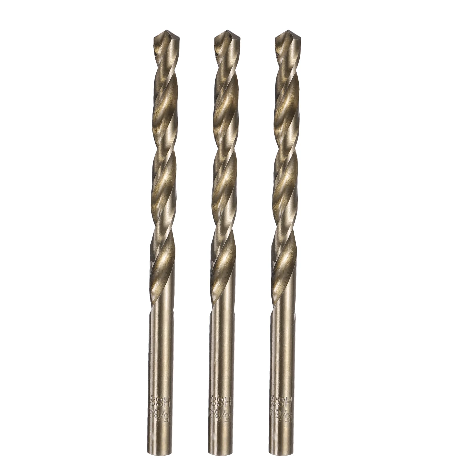 sourcing map 3pcs 15/64" M35 Cobalt Twist Drill Bits, High-Speed Steel Jobber Drill Bit for Stainless Steel, Hardened Metal, Cast Iron, Aluminum, Copper, Soft Alloy Steel, Wood, Plastic