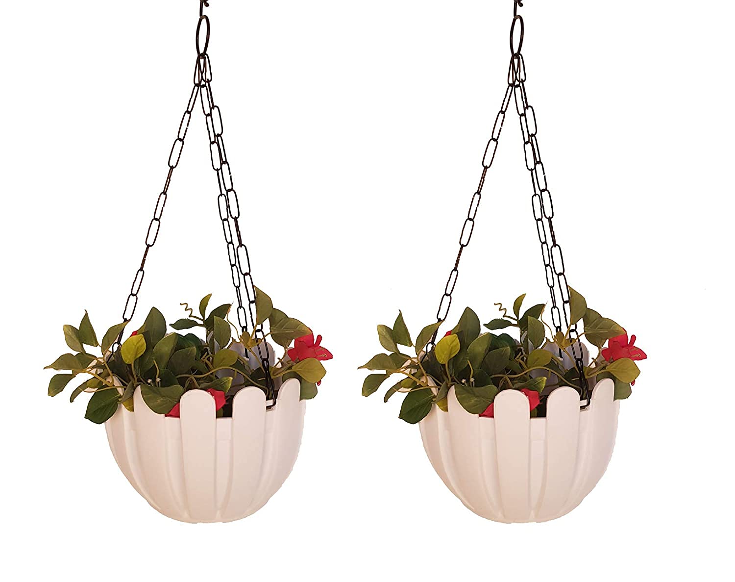PlantaZee French Nest Bascket,Planter,Pot for Indoor Outdoor Plantes with Chain Hanging Pot - (8" Multicolour) - Set - 4 (B09G6YW3G1) Amazon Price History, Amazon Price Tracker
