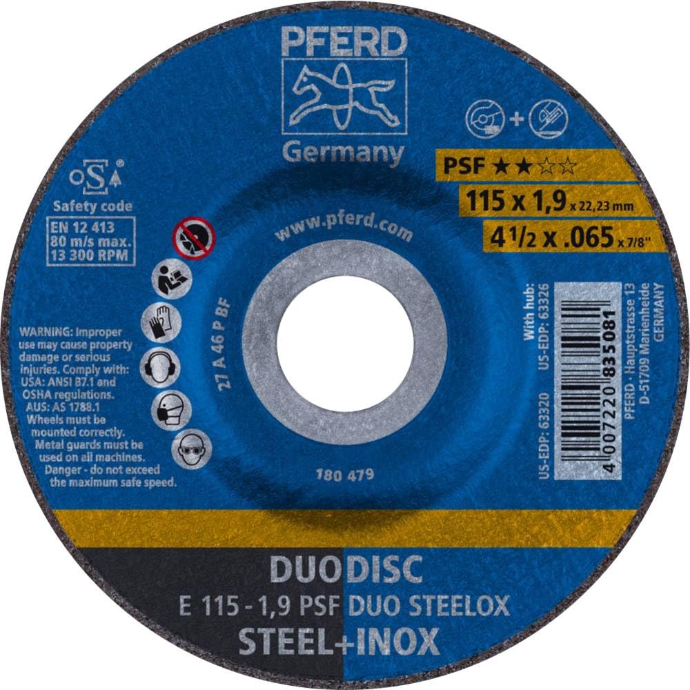 62011630 Combination Disc E 115-1.9 A46 P PSF-INOX DUO