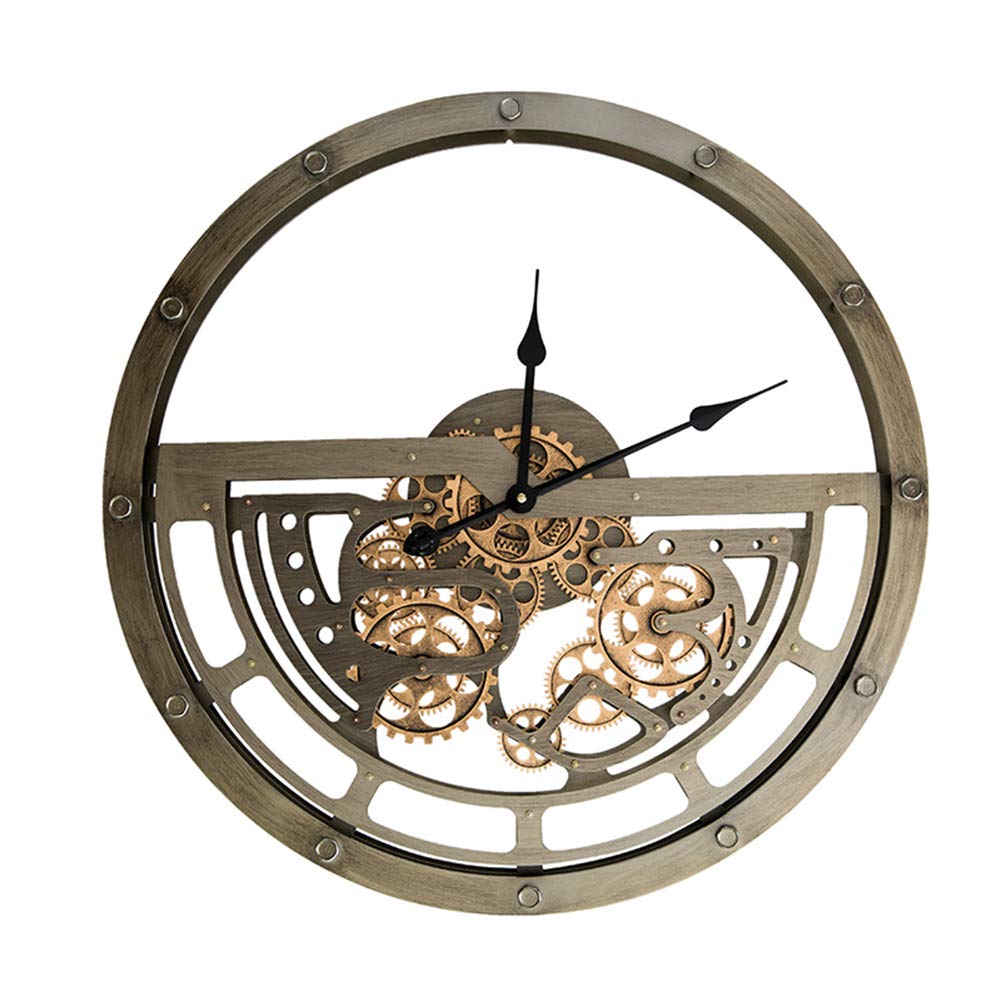 WOERD Reloj De Pared De Estilo Industrial Retro Europeo Engranajes En Movimiento Reloj Creativo De La DecoracióN De La Sala De Estar del Reloj del Engranaje del Arte del Metal