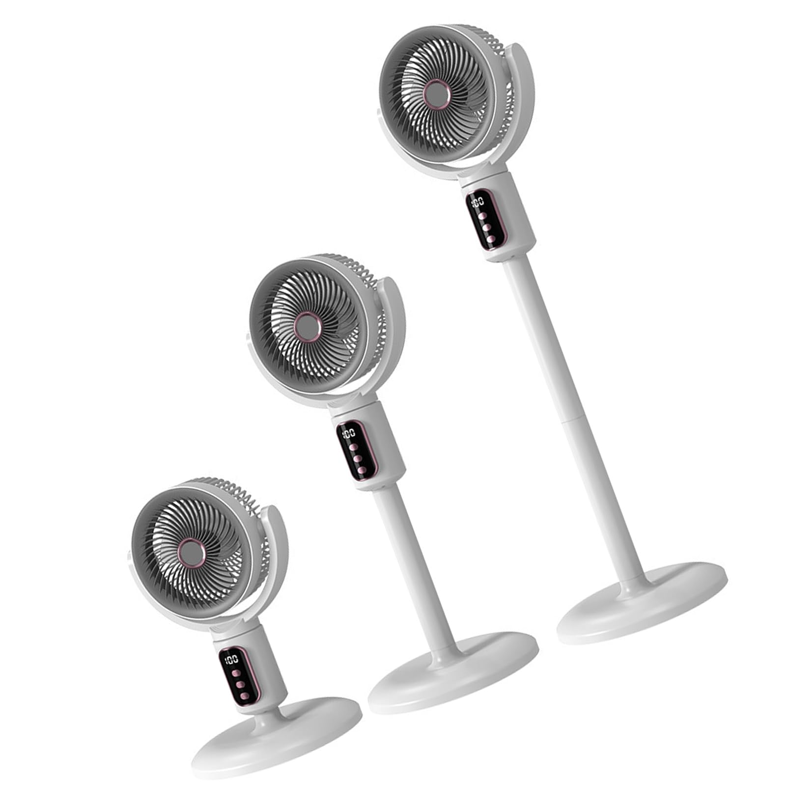 Jazuaiao Rechargeable Standing Fan Powerful Tower Fan 4000mAh Powerful Battery 5 Speed Setting Household for Indoor Use Quiet Cooling