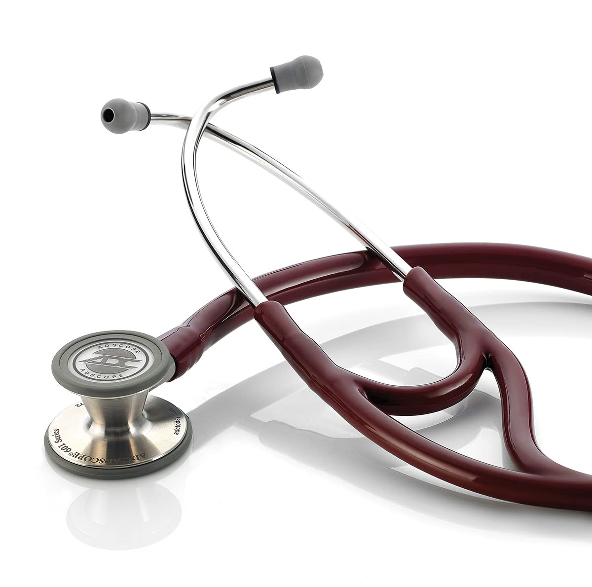 ADC Adscope 601 Convertible Cardiology Stethoscope with Tunable AFD Technology, Adult Diaphragm and Adult Bell or Pediatric Diaphragm, 28 inch Length, Burgundy