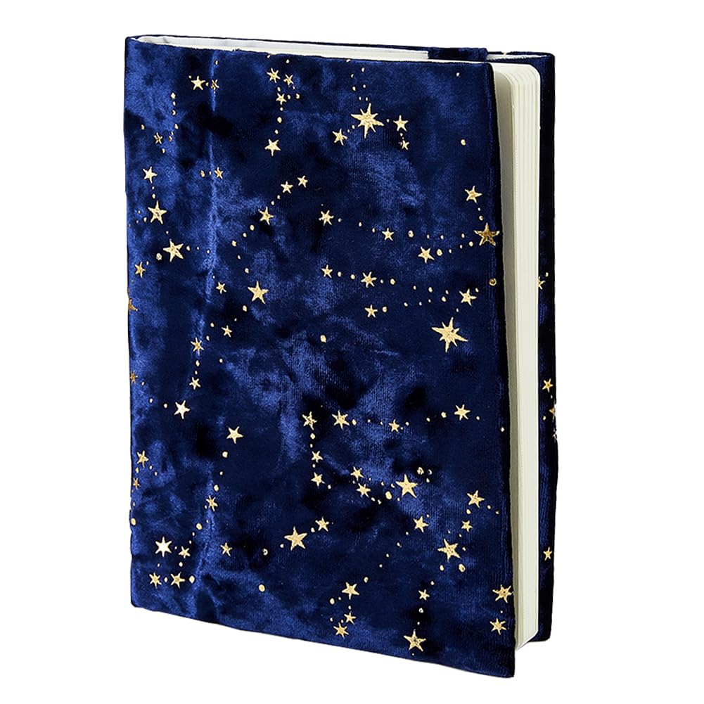 SUPERFINDINGS A5 Paperback Book Cover Starry Sky Book Protector Marine Blue Book Cover Protector Rectangle Book Sleeve with Star Pattern for Notebook Record Book Protective