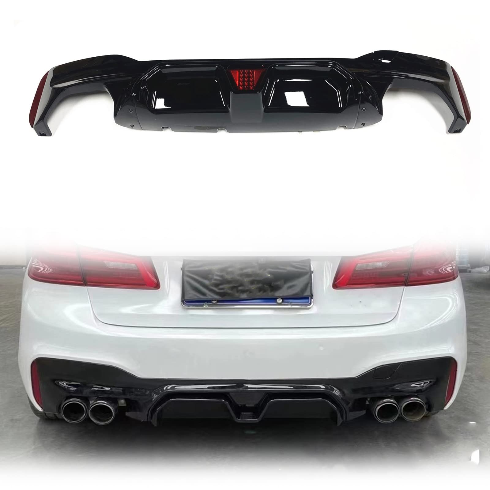 Diffuseur pare-chocs arrière avec lumière G30 G38 520i 540i M Sport spoiler