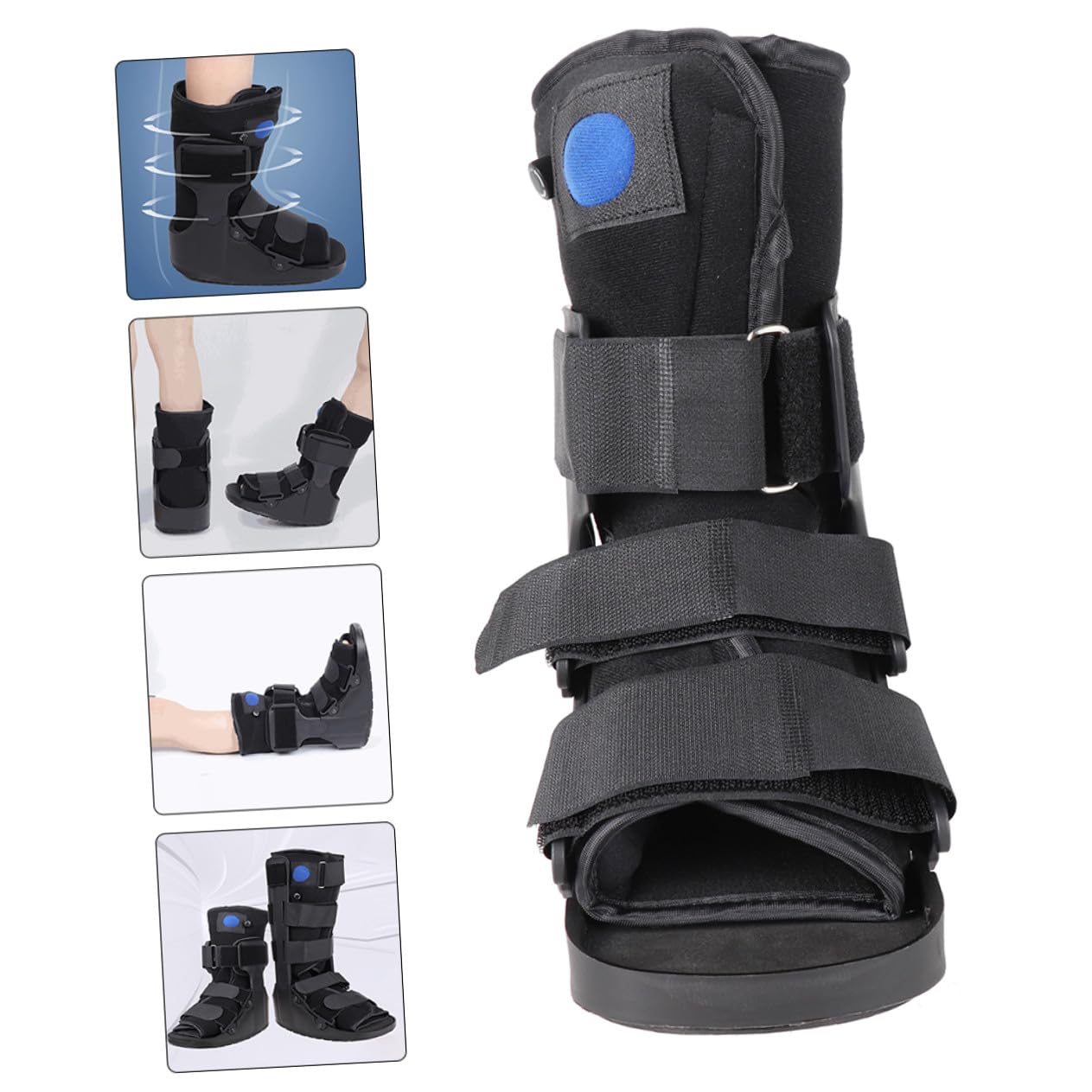 Foot Stabilizer Boot with Inflatable Cushion, Low-top Ankle Brace Support for Achilles Tendon, Medical Walking Foot Brace for Adults and Post-surgery Rehabilitation