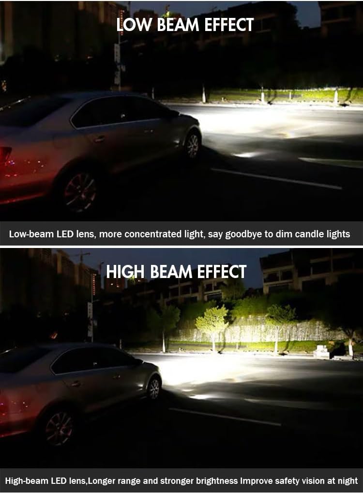 Headlights for VW Golf7 MK7 TDI TSI GTD 2015-2017 Frontlight with Start-up Animation Amber Turn Signal Driver&Passenger Side Front Head Lamp(Halogen Only)