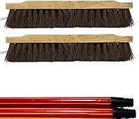 Vassoura Piaçava 40cm com Cabo, Kit 2 Unidades