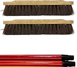 Vassoura Piaçava 40cm com Cabo, Kit 2 Unidades