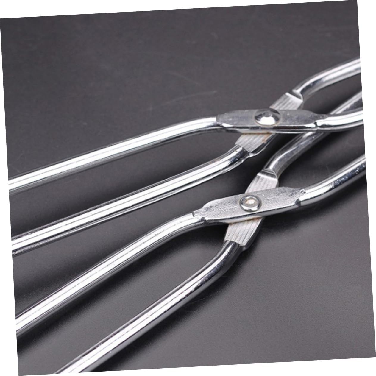 4pcs Scissor Shape Stainless Steel Garbage Clamp Tongs Long Reach Trash Picker for Outdoor Clean-up for Litter BBQ Camping and Park Use
