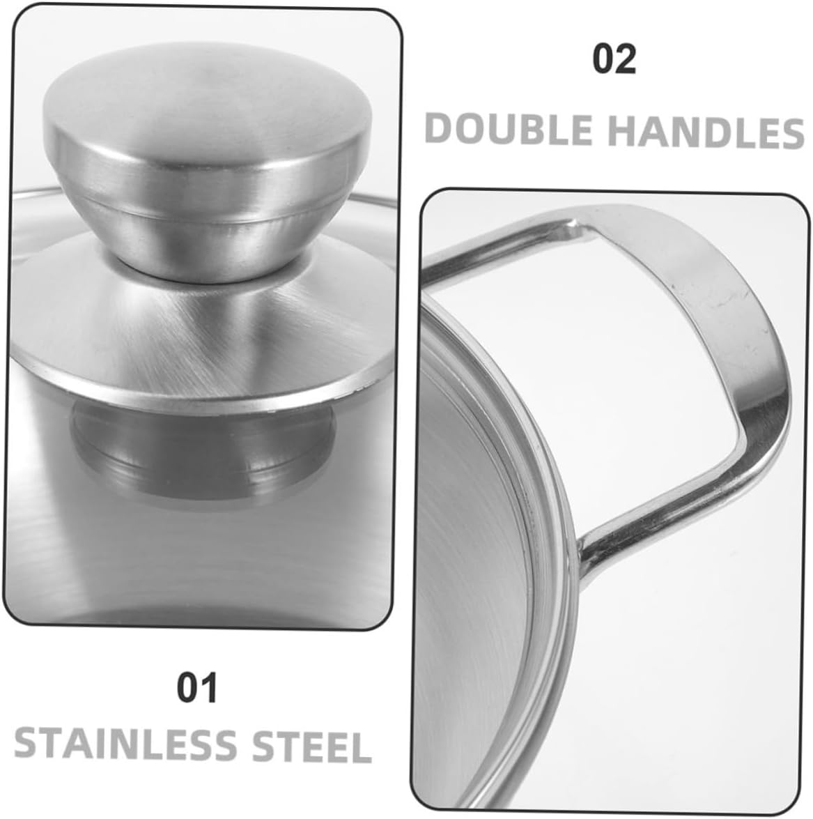1Set Household Double Handle Stainless Steel Cooking Wok Portable Outdoor Fry Pan for Camping and Picnics Durable Heat Resistant Kitchen Essential with Insulated Handles