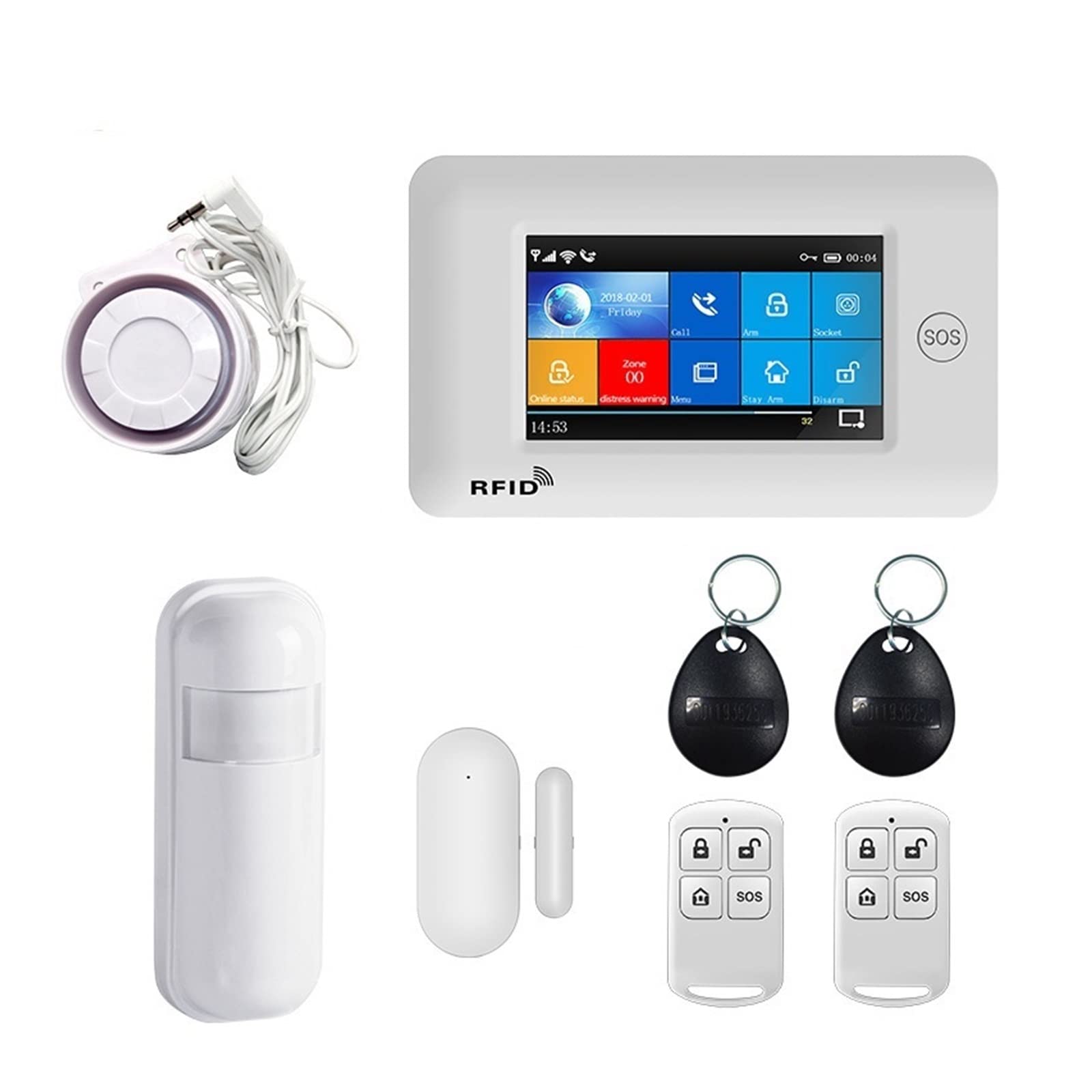 CUDTAPI TUYA Smart Security Alarms For Home Wireless Alarm APP Remote Control Compatible(A)
