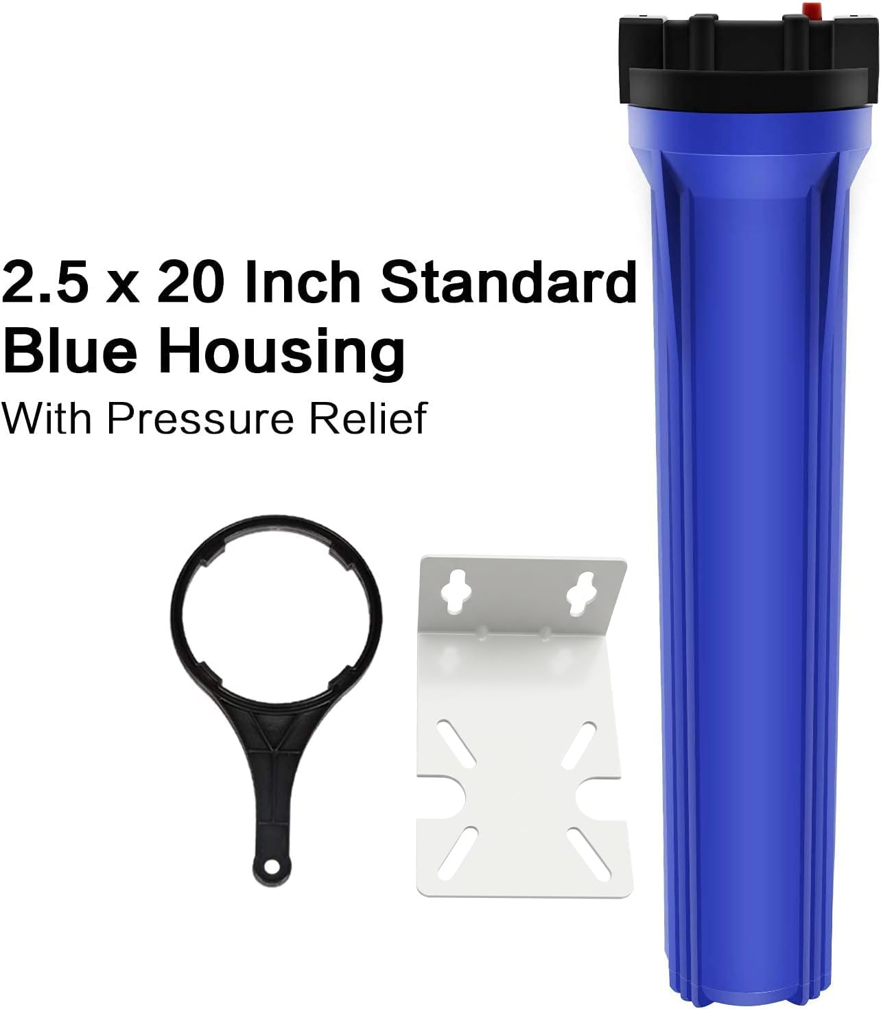 Geekpure Carcasa para filtro de agua de 50,8 cm, 6,3 x 50,8 cm, color azul | Conector de plástico NPT de 1,9 cm, tamaño delgado