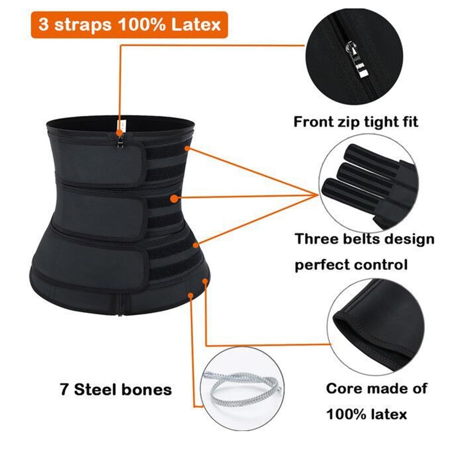 Fajas Waist Trainer Entrenador De Cintura Body Shaper Cintura Faja Mujeres Torso Ejercicio Sudor Cinturón Sauna Cinturón Entrenador de Cintura