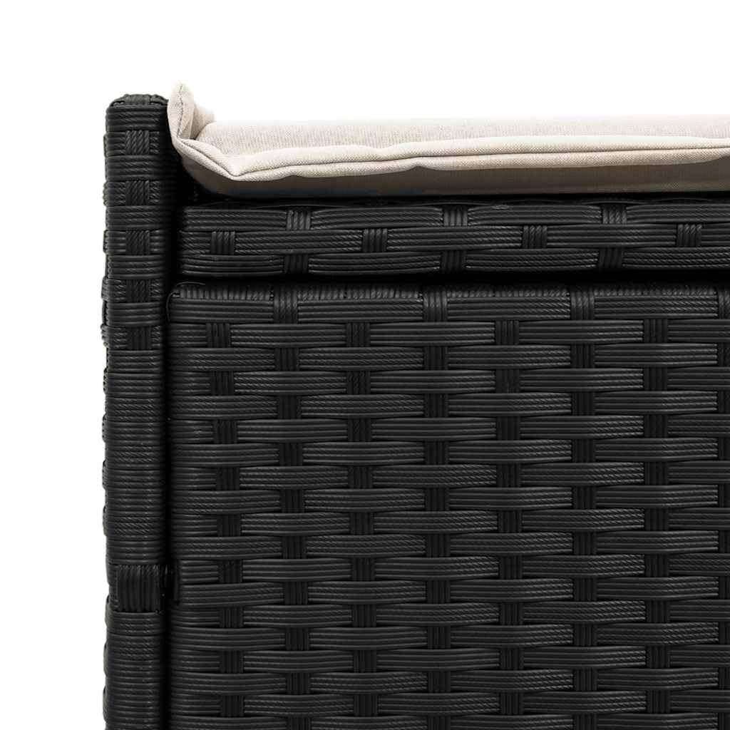 vidaXL Cassapanca da Esterno con Cuscino Nera 100 cm in Polyrattan, panca da giardino, panca da esterno, panca esterna con contenitore
