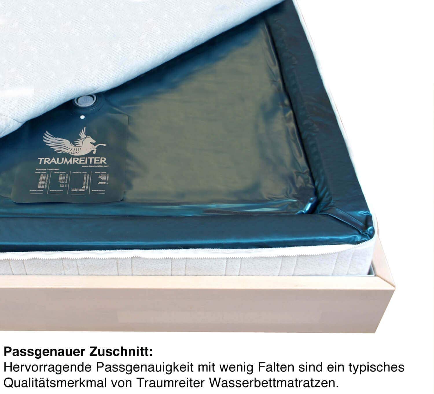 Traumreiter 1x Wasserbett Matratze dual Wassermatratze 100x200 für 200x200 Softside, Wasserbettmatratze Wasserbettenmatratzen Wasser Matratze Water Bed Mattress Wasserkern (schwingt 0 Sek. & fest)