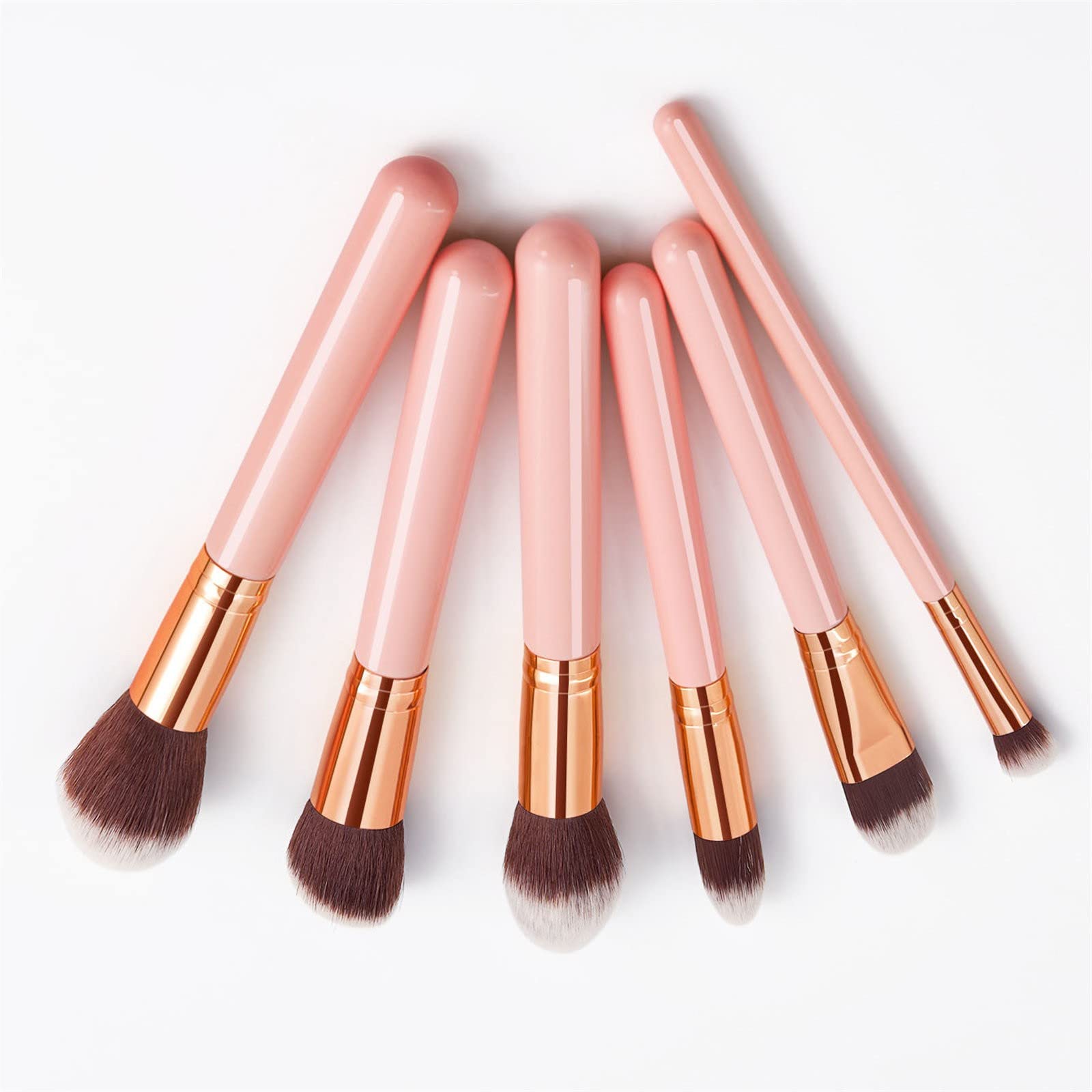 Brocha de maquillaje sintética avanzada, para base de maquillaje, polvos, sombras de ojos, pinceles de maquillaje, cosméticos, para cejas, sombras de ojos, polvos, brillo de labios, paquete de 6 broch