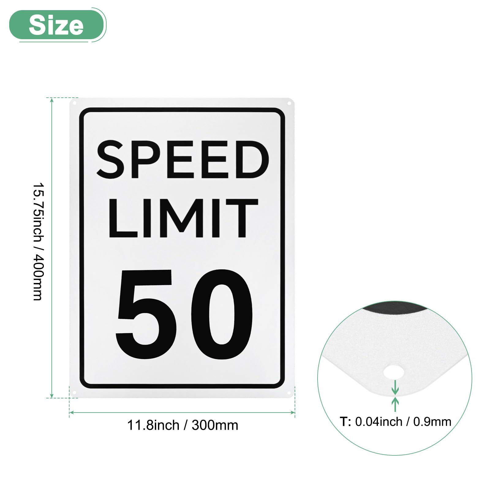 M METERXITY Speed Limit 50 MPH Sign - Image 3