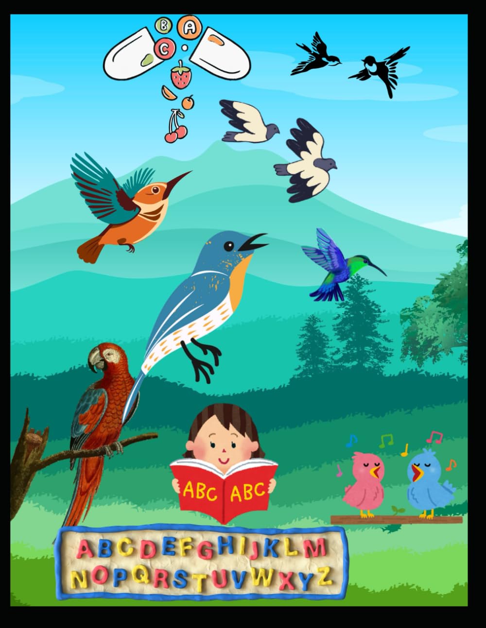 A to Z Birds Coloring Book: Learn Alphabet Letters with Beautiful Bird Designs for Kids