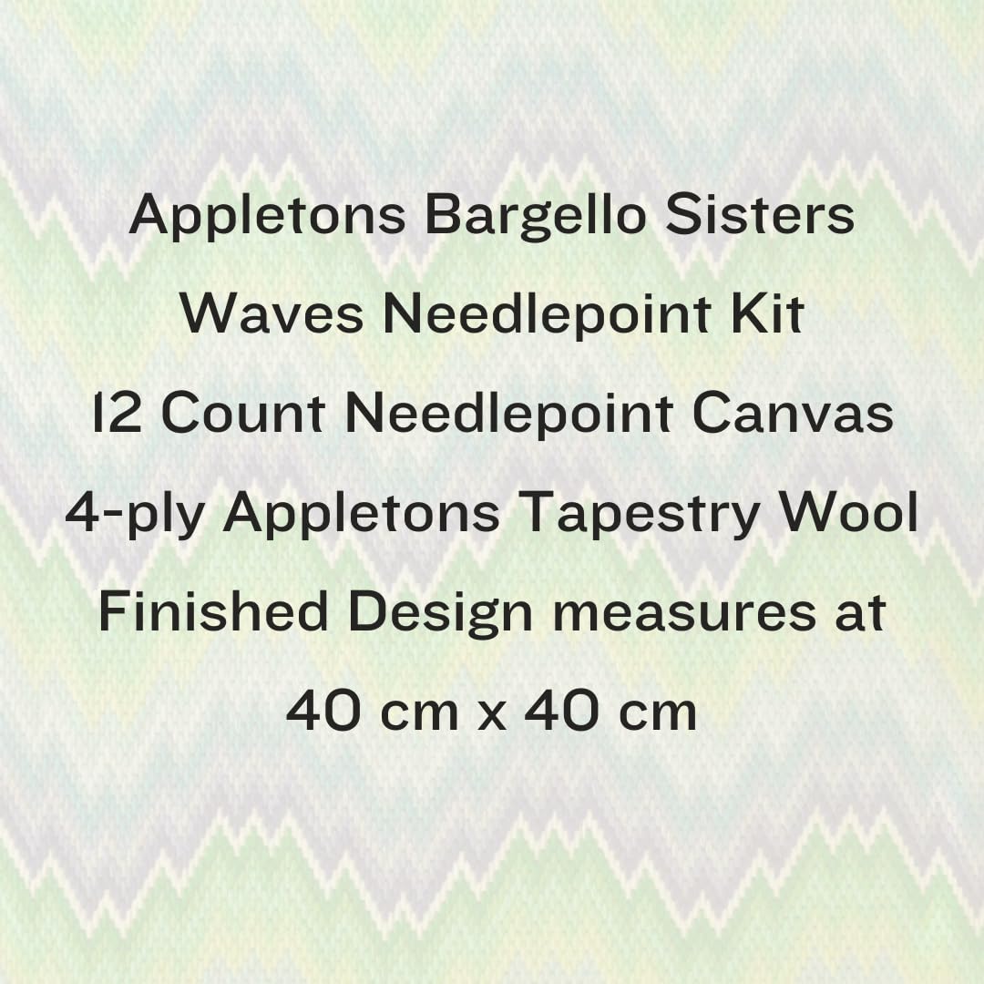 HM NABAVIAN Appletons Wool Needlepoint Kit – Bargello Range - Waves Designed by The Bargello Sisters