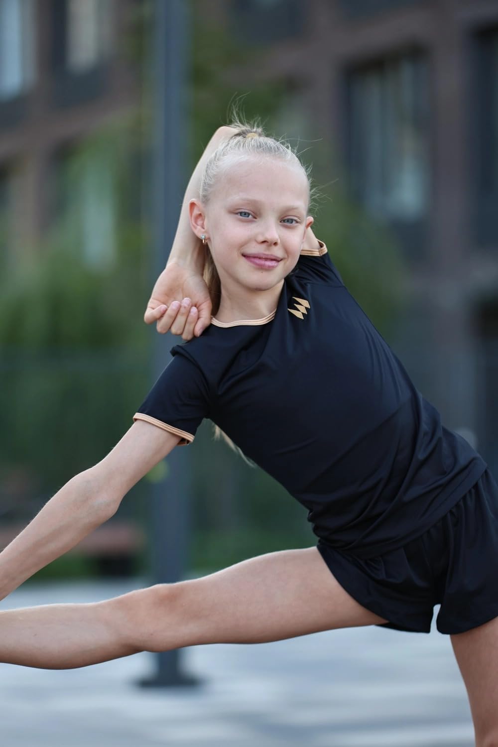 Mädchen Sport T-Shirt – Atmungsaktives Funktionsshirt für Turnen, Ballett, Gymnastik, Tanzen & Laufen – Elastisches Fitness-Oberteil