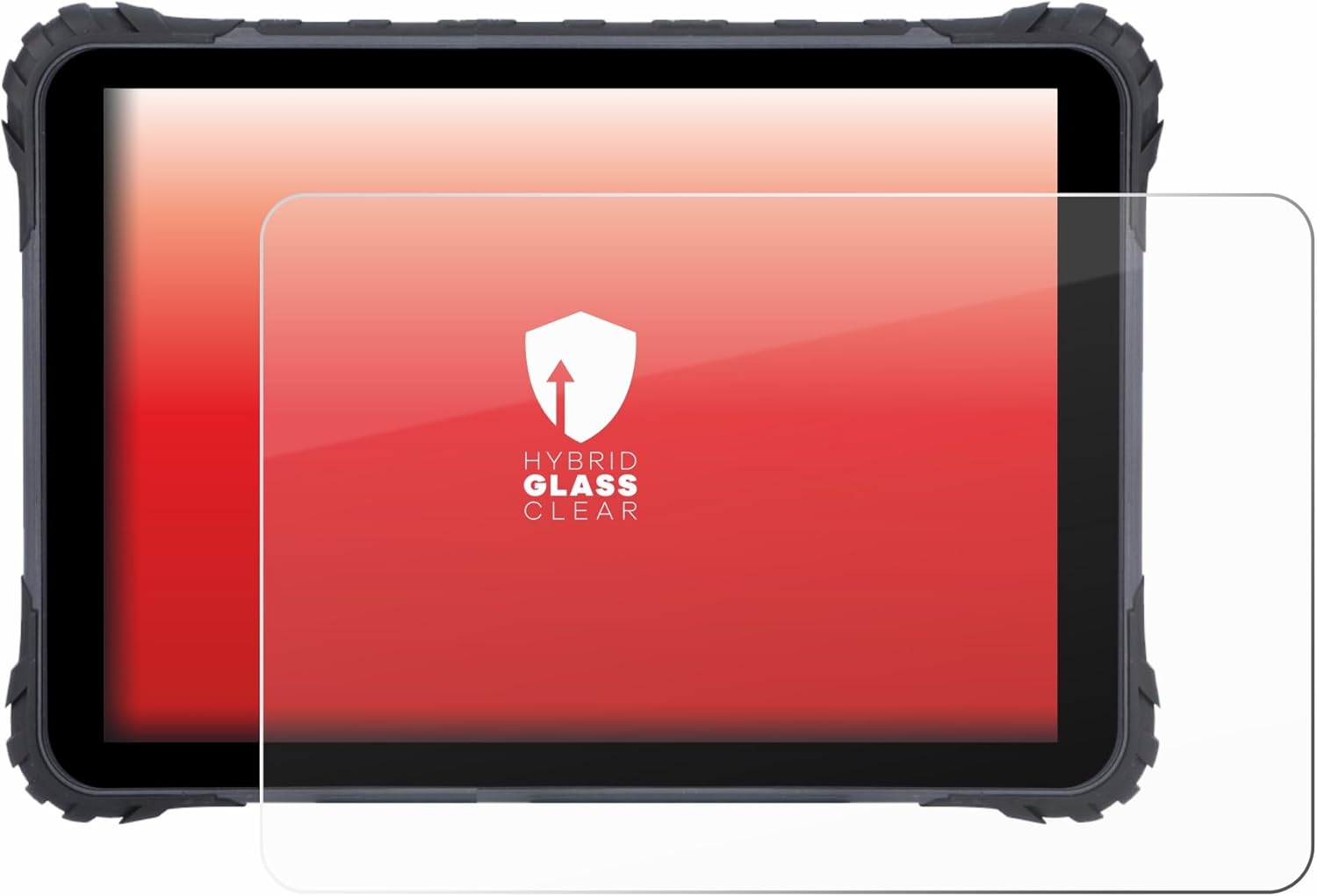 Screen protector applied to a Topicon MDT865 device, showing clear visibility.