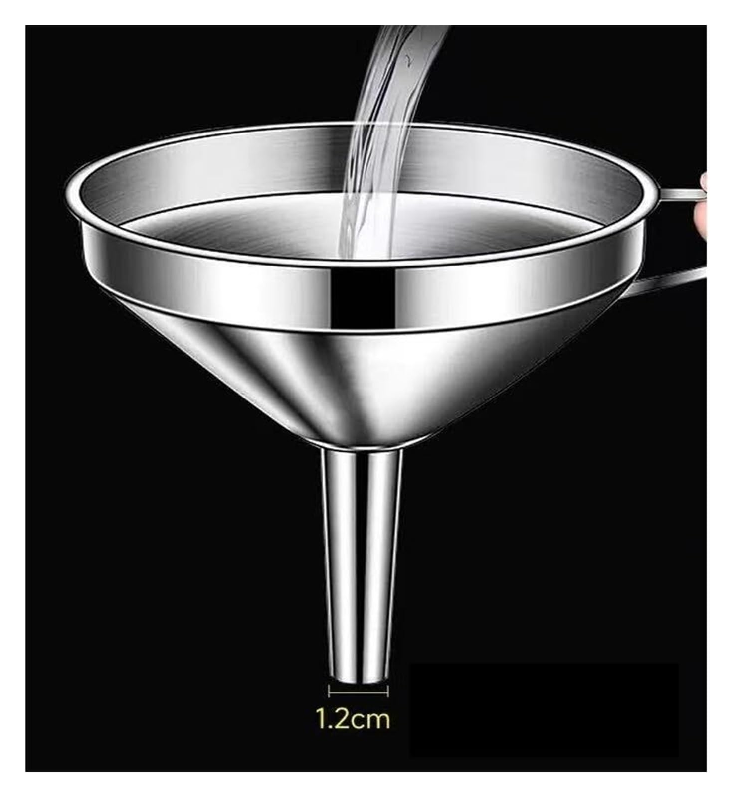 Embudo de cocina acero inoxidable con filtro extraíble, embudo boca ancha, ideal for enlatar vino, cerveza y aceite, utensilios(20 * 19 * 2cm)