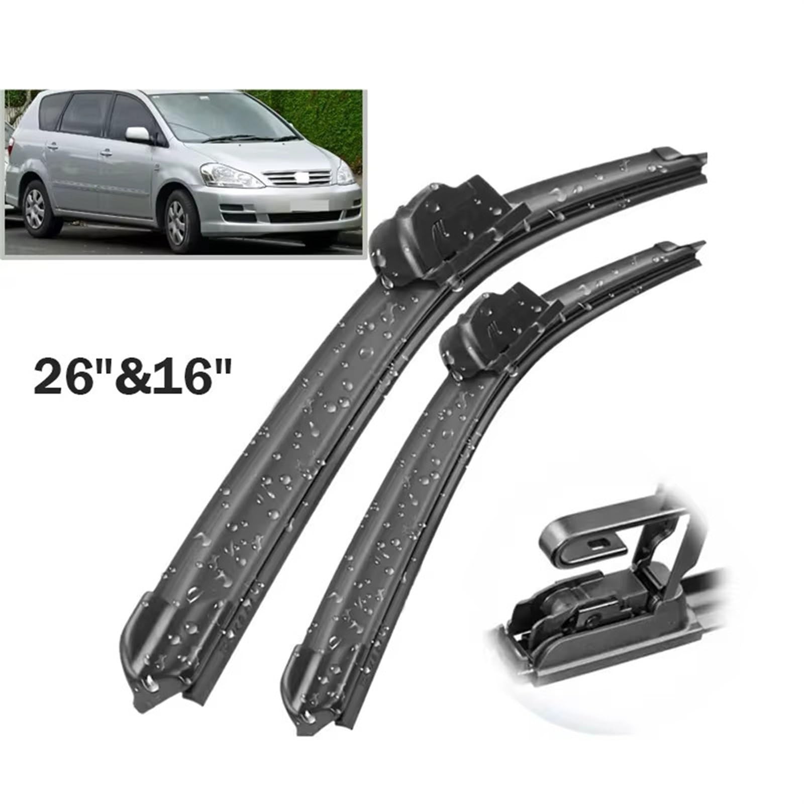 Limpiaparabrisas Coche Compatible Con Toyota Para Ipsum XM20 M20 2001 2002 2003-2009 Escobillas De Limpiaparabrisas Delanteras Escobilla De Parabrisas 26"+16"