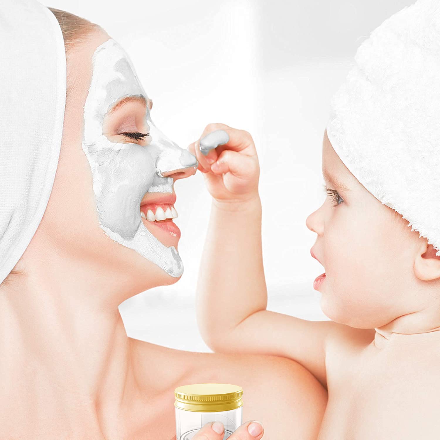 Hulless 1 Ounce Plastic Container Jars Refillable Empty Cosmetic Containers for Cream, Lotion, Liquid, Ointments, Gold Lids 12 Pcs : Beauty & Personal Care