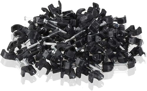 TENINYU Paquete de 200 clips de cable para cables Ethernet para cable de 0.276 in para cable RG6 Cat6, color negro