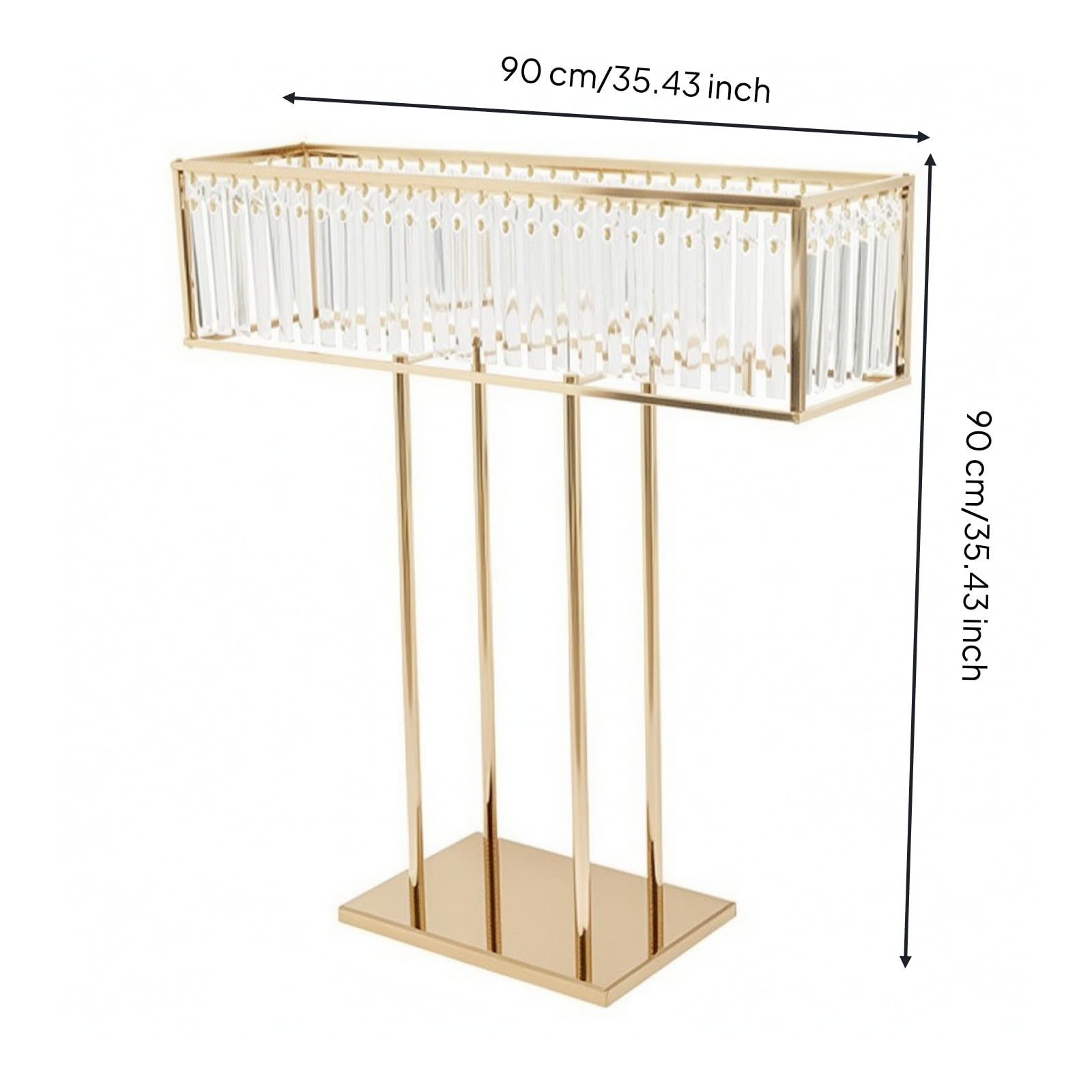 Supporto Floreale Dorato in Metallo Moderno Portafiori con Finitura Autoportante Alzatina Floreale Rettangolare per stimenti Floreali, Stile A