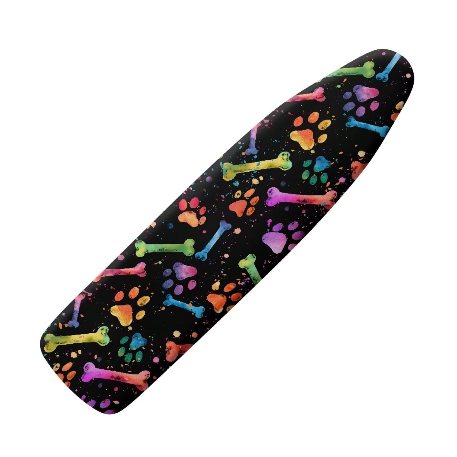 Wanyint Rainbow Paw Bone Splatter Ironing Board Cover Resists Scorching and Staining with Elastic Edge Standard Size 16 x 55 Inches for Home Decor