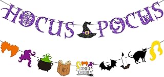 Halloween Hocus Pocus Banner Hocus Pocus Halloween Decorations Halloween Hocus Pocus Party Decorations Halloween Witches Banner Home Office Farmhouse Fireplace Mantel Wall Hanging Decorations