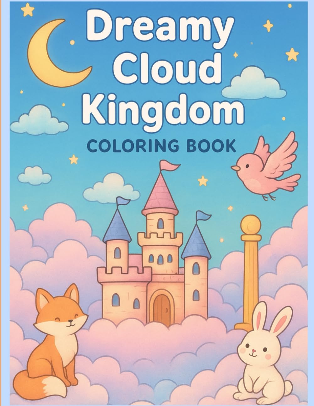 Dreamy Cloud Kingdom: A Magical Coloring Journey Through Cloud Castles, Animals & Sky Adventures, Fun, Relaxing & Imaginative Coloring Pages for Kids Ages 4–8