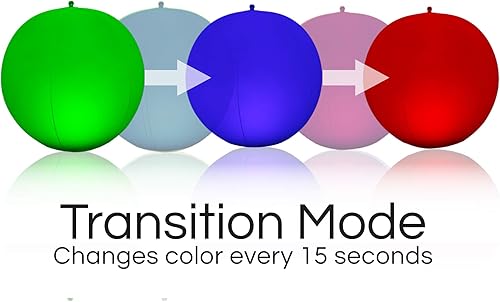 Miniatura 5 de POP Diseño de 2 luces flotantes de piscina de 12 pulgadas, 4 ajustes de color, bolas LED solares, inflables, impermeables, flotables, colgantes de