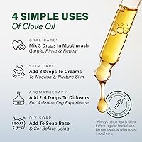 Vista 6 de KUKKA - Aceites esenciales de clavo, 4 onzas líquidas, para cabello, piel, difusor, aromaterapia y aroma para hacer jabón