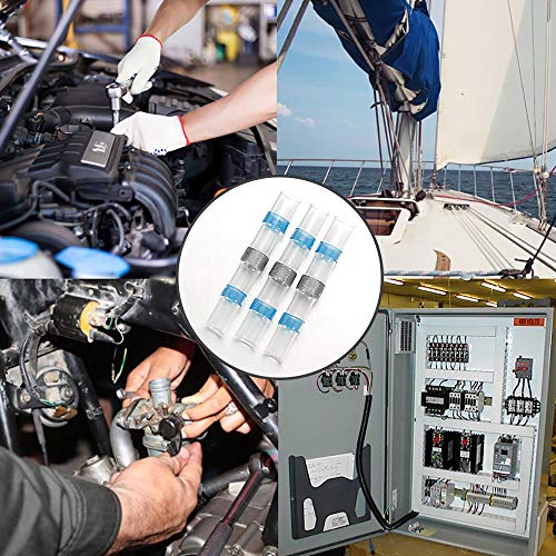 Qibaok 220 PCS Solder Seal Wire Connectors Heat Shrink Solder Butt Connectors Electrical Waterproof Insulated Terminals Kit 16-14 Gauge