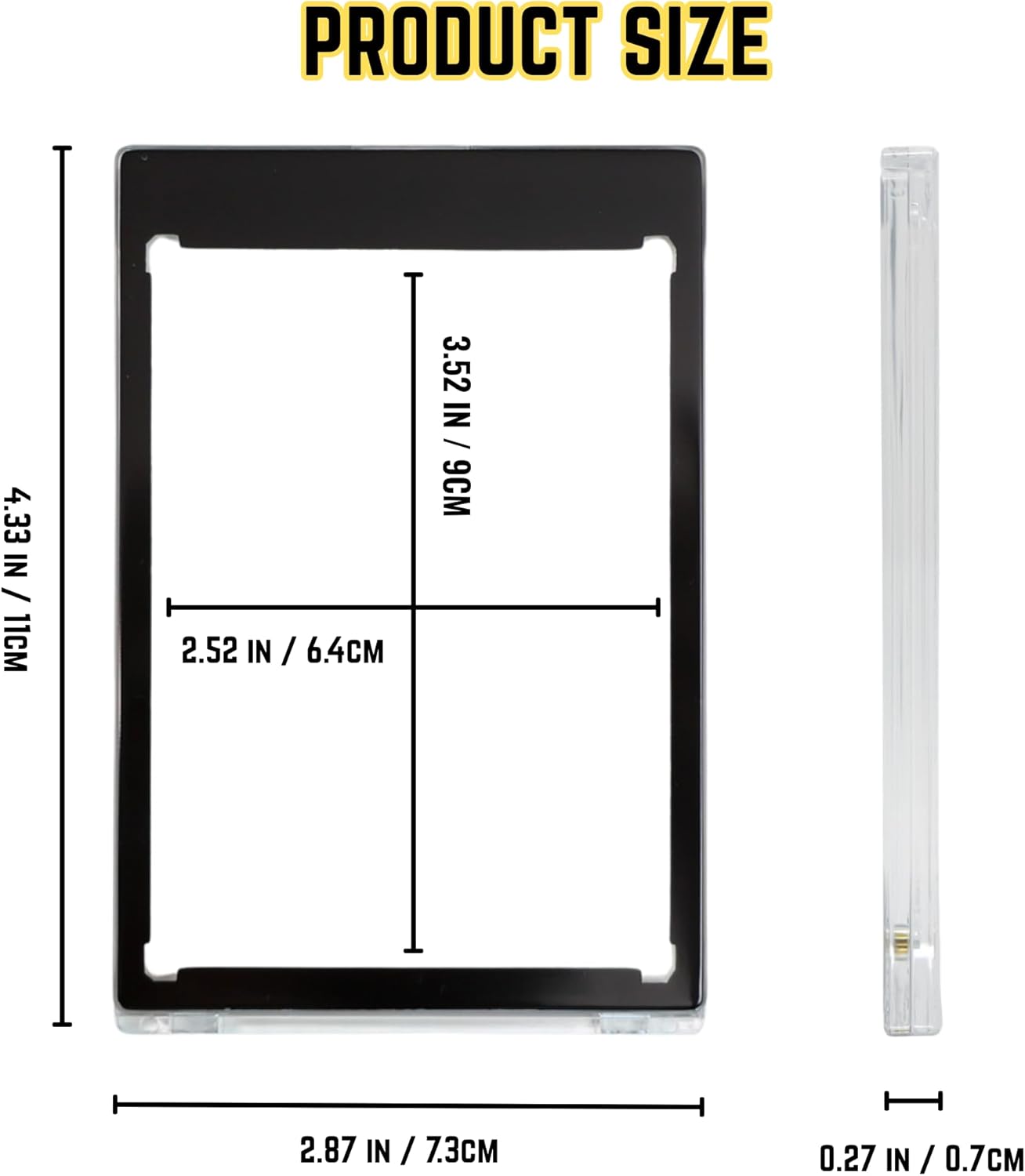 10CT Magnetic Card Holders - 35pt One Touch Card Holder | U-V Protection Hard Plastic Case for Trading Cards | Baseball Card Holders - Glossy, HD Clear, Diamond Egde - Gold Magnet - 10 MULTICOLORS