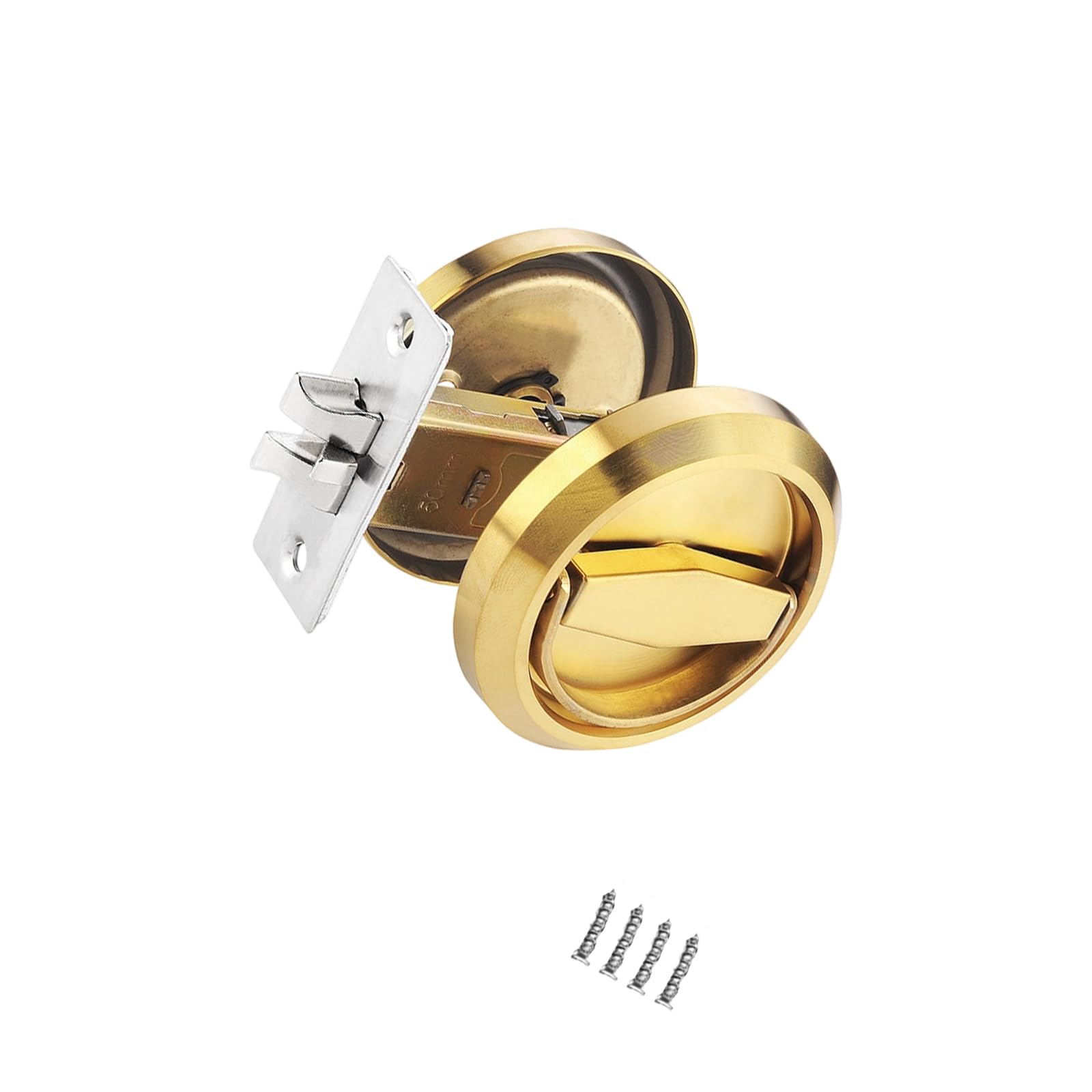 Sided Door Locks Hardware Stainless Steel Round Recessed Door for Sliding Barn Doors Enduring Stainless Steel Round Recessed